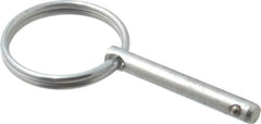 Gibraltar - 3/16" Pin Diam, 1-3/16" Long, Zinc Plated Steel Ball Lock Hitch Pin - 1" Usable Length - Exact Tool & Supply