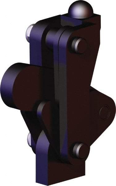 De-Sta-Co - 5,058 Lb Holding Capacity, Vertical Handle, Manual Hold Down Toggle Clamp - 200° Bar Opening, Weldable Base, Oxide Finish, Forged Alloy Steel - Exact Tool & Supply