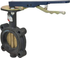 NIBCO - 3" Pipe, Lug Butterfly Valve - Lever Handle, Ductile Iron Body, EPDM Seat, 200 WOG, Aluminum Bronze Disc, Stainless Steel Stem - Exact Tool & Supply