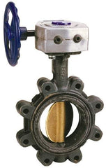 NIBCO - 6" Pipe, Lug Butterfly Valve - Bare Stem Handle, Ductile Iron Body, Buna-N Seat, 200 WOG, Aluminum Bronze Disc, Stainless Steel Stem - Exact Tool & Supply