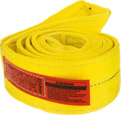 Lift-All - 12' Long x 4" Wide, 11,500 Lb Vertical Capacity, 2 Ply, Polyester Web Sling - 9,200 Lb Choker Capacity, Yellow - Exact Tool & Supply