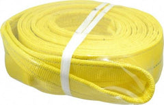Lift-All - 20' Long x 4" Wide, 11,500 Lb Vertical Capacity, 2 Ply, Polyester Web Sling - 9,200 Lb Choker Capacity, Yellow - Exact Tool & Supply