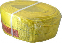 Lift-All - 16' Long x 6" Wide, 16,300 Lb Vertical Capacity, 2 Ply, Polyester Web Sling - 13,000 Lb Choker Capacity, Yellow - Exact Tool & Supply