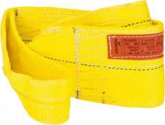 Lift-All - 4' Long x 6" Wide, 16,300 Lb Vertical Capacity, 2 Ply, Polyester Web Sling - 13,000 Lb Choker Capacity, Yellow - Exact Tool & Supply