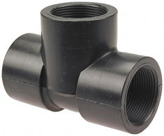 NIBCO - 1-1/4" Polypropylene Plastic Pipe Tee - Schedule 80, FPT x FPT x FPT End Connections - Exact Tool & Supply