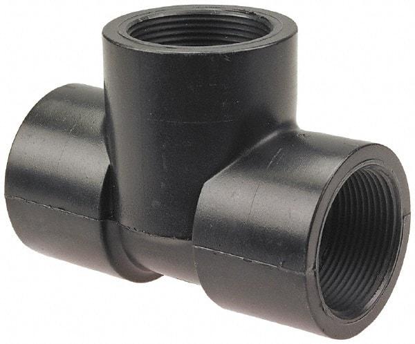 NIBCO - 1-1/2" Polypropylene Plastic Pipe Tee - Schedule 80, FPT x FPT x FPT End Connections - Exact Tool & Supply
