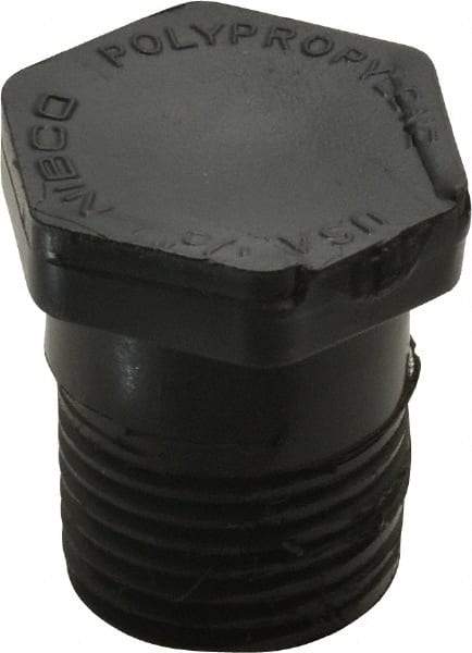 NIBCO - 1/2" Polypropylene Plastic Pipe Threaded Plug - Schedule 80, MPT End Connections - Exact Tool & Supply