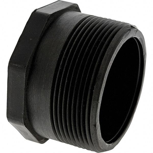 NIBCO - 4" Polypropylene Plastic Pipe Threaded Plug - Schedule 80, MPT End Connections - Exact Tool & Supply