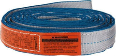 Lift-All - 14' Long x 2" Wide, 6,400 Lb Vertical Capacity, 2 Ply, Polyester Web Sling - 5,000 Lb Choker Capacity, Silver (Color) - Exact Tool & Supply