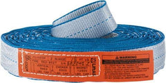 Lift-All - 18' Long x 2" Wide, 6,400 Lb Vertical Capacity, 2 Ply, Polyester Web Sling - 5,000 Lb Choker Capacity, Silver (Color) - Exact Tool & Supply