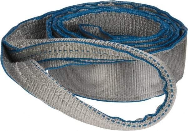 Lift-All - 10' Long x 3" Wide, 8,600 Lb Vertical Capacity, 2 Ply, Polyester Web Sling - 6,900 Lb Choker Capacity, Silver (Color) - Exact Tool & Supply