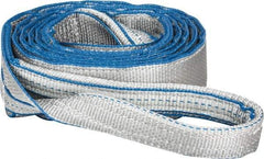 Lift-All - 12' Long x 3" Wide, 8,600 Lb Vertical Capacity, 2 Ply, Polyester Web Sling - 6,900 Lb Choker Capacity, Silver (Color) - Exact Tool & Supply