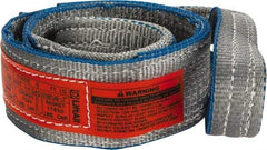 Lift-All - 4' Long x 3" Wide, 8,600 Lb Vertical Capacity, 2 Ply, Polyester Web Sling - 6,900 Lb Choker Capacity, Silver (Color) - Exact Tool & Supply