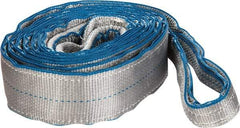 Lift-All - 14' Long x 3" Wide, 8,600 Lb Vertical Capacity, 2 Ply, Polyester Web Sling - 6,900 Lb Choker Capacity, Silver (Color) - Exact Tool & Supply
