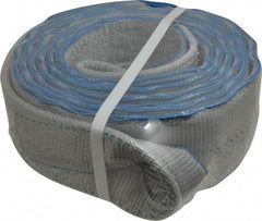 Lift-All - 14' Long x 4" Wide, 11,500 Lb Vertical Capacity, 2 Ply, Polyester Web Sling - 9,200 Lb Choker Capacity, Silver (Color) - Exact Tool & Supply