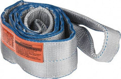 Lift-All - 8' Long x 4" Wide, 11,500 Lb Vertical Capacity, 2 Ply, Polyester Web Sling - 9,200 Lb Choker Capacity, Silver (Color) - Exact Tool & Supply