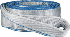 Lift-All - 12' Long x 4" Wide, 11,500 Lb Vertical Capacity, 2 Ply, Polyester Web Sling - 9,200 Lb Choker Capacity, Silver (Color) - Exact Tool & Supply