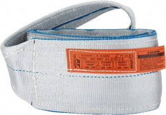 Lift-All - 6' Long x 6" Wide, 16,300 Lb Vertical Capacity, 2 Ply, Polyester Web Sling - 13,000 Lb Choker Capacity, Silver (Color) - Exact Tool & Supply