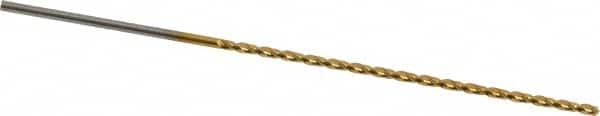 Taper Length Drill Bit: 0.0469″ Dia, 130 ° TiN Finish, RH Cut, Parabolic Flute, Straight Shank, Series 668