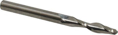 Onsrud - 1/4" Cutting Diam x 1-1/8" Length of Cut, 2 Flute, Upcut Spiral Router Bit - Uncoated, Right Hand Cut, Solid Carbide, 3" OAL x 1/4" Shank Diam, Ball End Taper, 30° Helix Angle - Exact Tool & Supply
