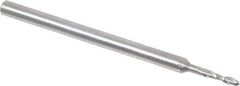 Onsrud - 1/16" Cutting Diam x 1/4" Length of Cut, 2 Flute, Upcut Spiral Router Bit - Uncoated, Right Hand Cut, Solid Carbide, 2" OAL x 1/8" Shank Diam, Ball End Taper, 30° Helix Angle - Exact Tool & Supply
