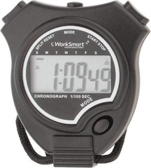 Value Collection - Digital Stopwatch with Split Counter - LR44, Back Lit, Black - Exact Tool & Supply