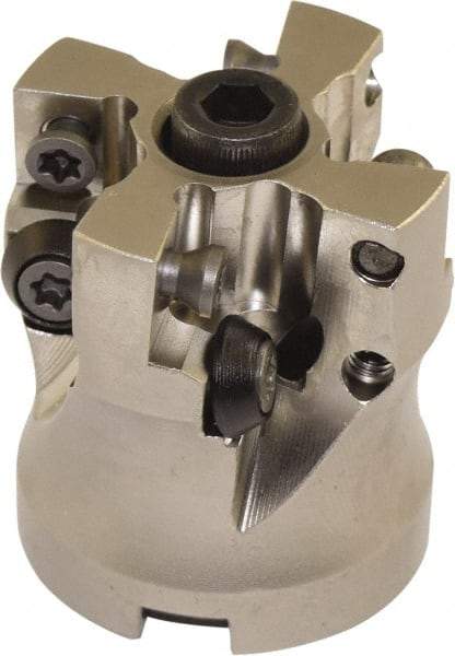 Millstar - 1-1/2" Cutter Diam, 0.04" Max Depth of Cut, Indexable High-Feed Face Mill - 1/2" Arbor Hole Diam - Exact Tool & Supply