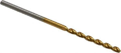 Guhring - 1.65mm 130° High Speed Steel Jobber Drill - TiN Finish, Right Hand Cut, Parabolic Flute, Straight Shank, 1-11/16" OAL, Standard Point - Exact Tool & Supply