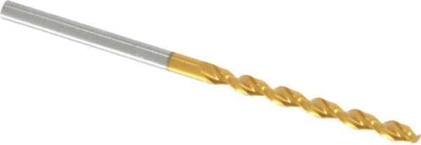 Guhring - 2.6mm 130° Cobalt Jobber Drill - TiN Finish, Right Hand Cut, Parabolic Flute, Straight Shank, 2-1/4" OAL, Standard Point - Exact Tool & Supply