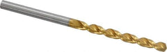 Guhring - 3.7mm 130° Cobalt Jobber Drill - TiN Finish, Right Hand Cut, Parabolic Flute, Straight Shank, 2-3/4" OAL, Standard Point - Exact Tool & Supply