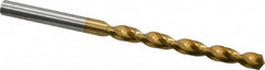 Jobber Length Drill Bit: 0.2165″ Dia, 130 °, Cobalt TiN Finish, Right Hand Cut, Parabolic Flute, Straight-Cylindrical Shank