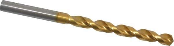Guhring - 6.5mm 130° Cobalt Jobber Drill - TiN Finish, Right Hand Cut, Parabolic Flute, Straight Shank, 101mm OAL, Standard Point - Exact Tool & Supply