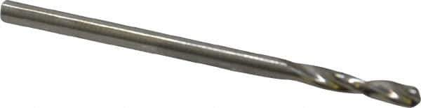 Guhring - 2.05mm 130° Parabolic Flute High Speed Steel Screw Machine Drill Bit - Bright Finish, Right Hand Cut, 12mm Flute Length, 38mm OAL, Standard Point, Straight Shank - Exact Tool & Supply