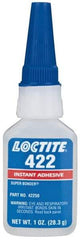 Loctite - 1 oz Bottle Clear Instant Adhesive - Series 422, 30 sec Working Time, 24 hr Full Cure Time, Bonds to Metal, Plastic & Rubber - Exact Tool & Supply