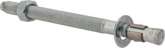 Red Head - 5/8 Inch Diameter, 5/8-11 Inch Thread, 8-1/2 Inch Overall Length, Grade 3, Wedge Expansion Concrete Anchor - Steel, Zinc Plated, 5-3/4 Inch Thread Length, Tie Wire Head, 5/8 Inch Drill - Exact Tool & Supply