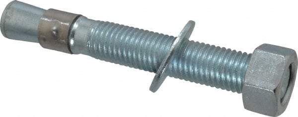 Red Head - 3/4 Inch Diameter, 3/4-10 Inch Thread, 5-1/2 Inch Overall Length, Grade 3, Wedge Expansion Concrete Anchor - Steel, Zinc Plated, 3-5/8 Inch Thread Length, Tie Wire Head, 3/4 Inch Drill - Exact Tool & Supply
