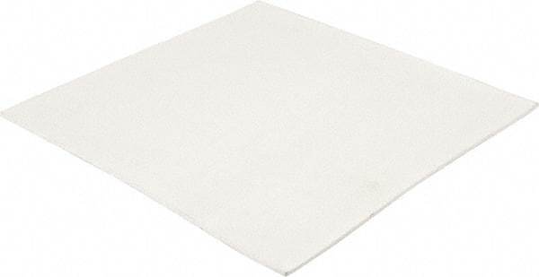 Made in USA - 12" Long, 12" Wide, 1/8" Thick, Buna-N Rubber Foam Sheet - 50 to 60 Durometer, White, -20 to 180°F, 1,000 to 1,200 psi Tensile Strength, Stock Length - Exact Tool & Supply
