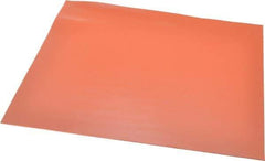 Made in USA - 12" Long, 12" Wide, 0.031" Thick, Silicone Rubber Foam Sheet - 20 Durometer, Orange-Red, -40 to 300°F, 650 psi Tensile Strength, Plain Backing, Stock Length - Exact Tool & Supply