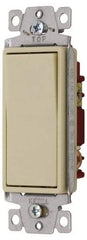 Hubbell Wiring Device-Kellems - 1 Pole, 120 to 277 VAC, 20 Amp, Commercial Grade, Rocker, Wall and Dimmer Light Switch - Exact Tool & Supply
