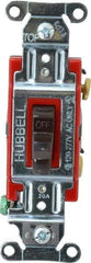 Hubbell Wiring Device-Kellems - 1 Pole, 120 to 277 VAC, 20 Amp, Industrial Grade, Toggle, Wall and Dimmer Light Switch - 1-5/16 Inch Wide x 4-1/16 Inch High - Exact Tool & Supply