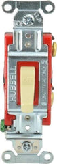 Hubbell Wiring Device-Kellems - 1 Pole, 120 to 277 VAC, 20 Amp, Industrial Grade, Toggle, Wall and Dimmer Light Switch - 1-5/16 Inch Wide x 4-1/16 Inch High - Exact Tool & Supply