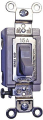 Hubbell Wiring Device-Kellems - 2 Pole, 120 to 277 VAC, 20 Amp, Industrial Grade, Toggle, Wall and Dimmer Light Switch - 1-5/16 Inch Wide x 4-1/16 Inch High - Exact Tool & Supply