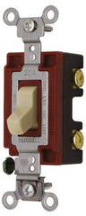 Hubbell Wiring Device-Kellems - 2 Pole, 120 to 277 VAC, 20 Amp, Industrial Grade, Toggle, Wall and Dimmer Light Switch - 1-5/16 Inch Wide x 4-1/16 Inch High - Exact Tool & Supply