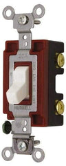 Hubbell Wiring Device-Kellems - 2 Pole, 120 to 277 VAC, 20 Amp, Industrial Grade, Toggle, Wall and Dimmer Light Switch - 1-5/16 Inch Wide x 4-1/16 Inch High - Exact Tool & Supply