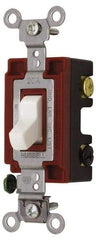 Hubbell Wiring Device-Kellems - 4 Pole, 120 to 277 VAC, 20 Amp, Industrial Grade, Toggle, Wall and Dimmer Light Switch - 1-5/16 Inch Wide x 4-1/16 Inch High - Exact Tool & Supply