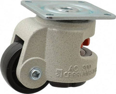 Sunnex - 7/8" Wide, Nylon Swivel Caster - 300 Lb Capacity, Top Plate Mount, 2.87" x 2.87" Plate, Ball Bearing - Exact Tool & Supply