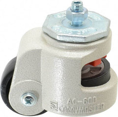 Sunnex - 1-1/8" Wide, Nylon Swivel Caster - 600 Lb Capacity, Threaded Stem Mount, 3.54" x 3.54" Plate, Ball Bearing - Exact Tool & Supply