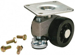 Sunnex - 1" Wide, Nylon Swivel Caster - 800 Lb Capacity, Top Plate Mount, 3.54" x 3.54" Plate, Ball Bearing - Exact Tool & Supply