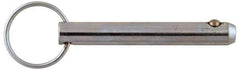 Gibraltar - 3/8" Pin Diam, 2-7/8" Long, Zinc Plated Stainless Steel Ball Lock Hitch Pin - 2-1/2" Usable Length - Exact Tool & Supply