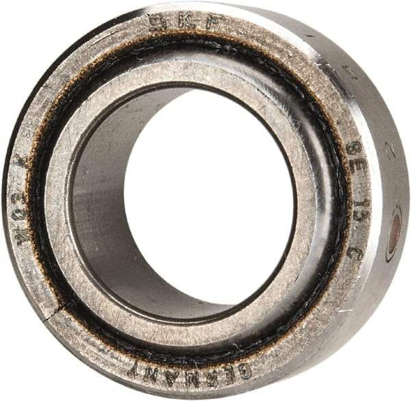 SKF - 15mm Bore Diam, 4,050 Lb Dynamic Capacity, Spherical Plain Bearing - 10,125 Lb Static Load Capacity - Exact Tool & Supply